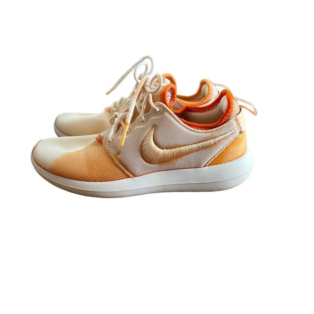 Nike Roshe Orange & White Lace Up Sneakers‎ Comfort Shoes Womens Size 7